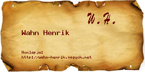 Wahn Henrik névjegykártya